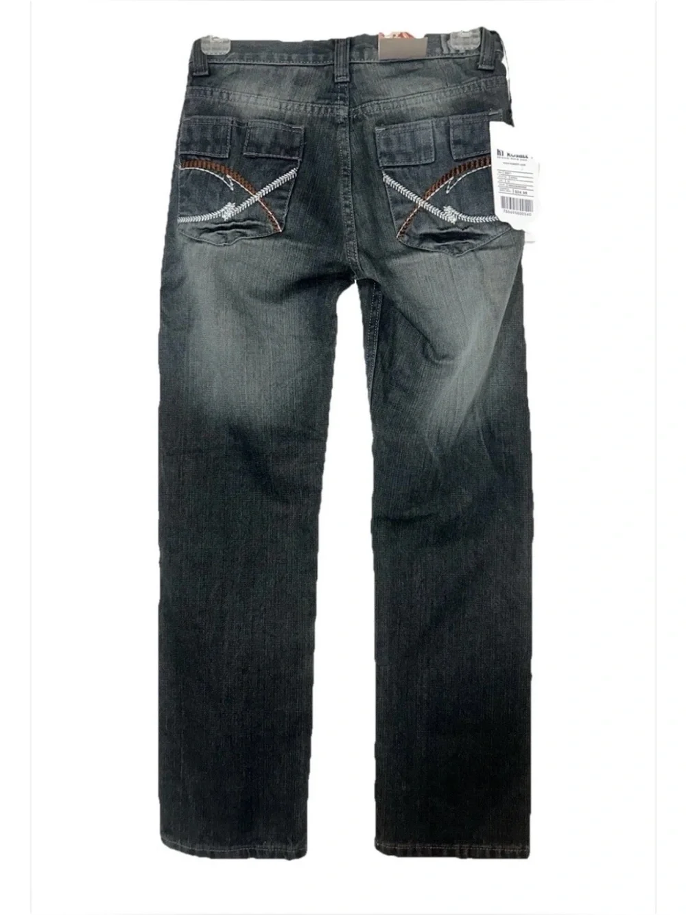 Boys Size 12 Straight Cut Medium Bronze Whiskered Faded Denim Jeans Streetwear